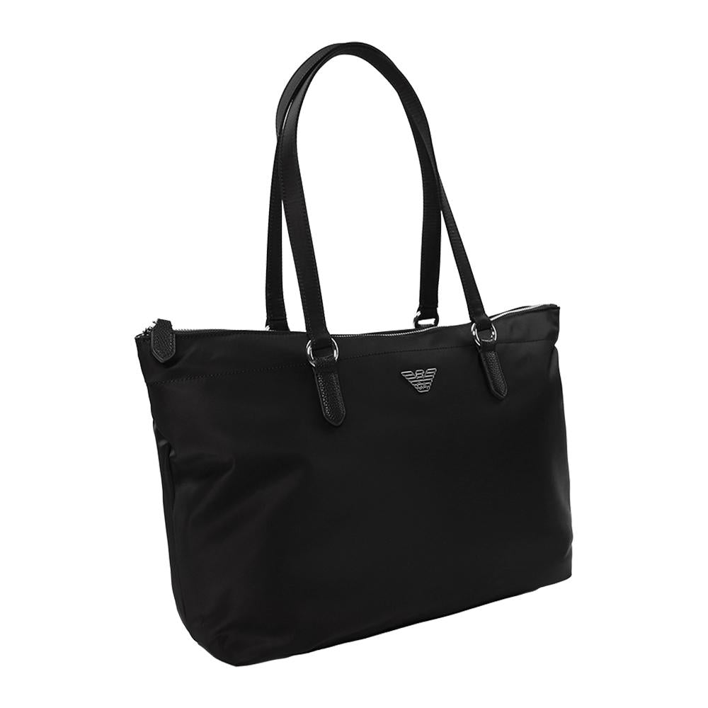 Emporio Armani Nylon Logo Shoulder Bag Black
