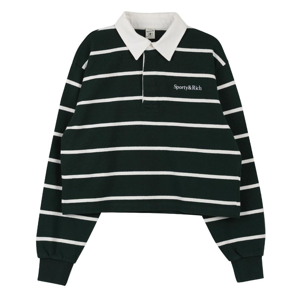 SPORTY&RICH Serif Logo Rugby Polo Sweatshirt Unisex ST008606300GR51