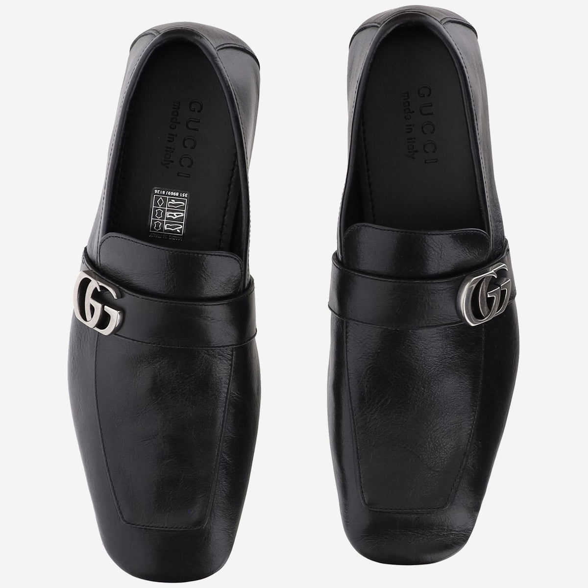 GUCCI Black Leather Loafer Shoes for Men