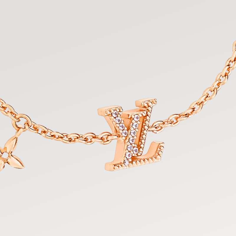 Louis Vuitton LV Iconic Bracelet Yellow Gold Pink Rose Jewelry