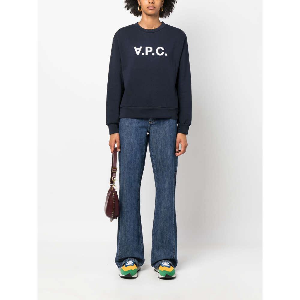 A.P.C. Navy VPC Logo Print Women’s Sweatshirt