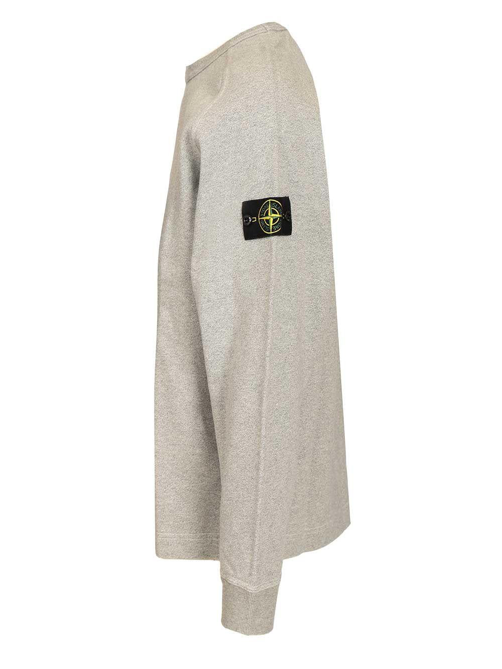 STONE ISLAND Green Cotton Crewneck Sweatshirt for Men