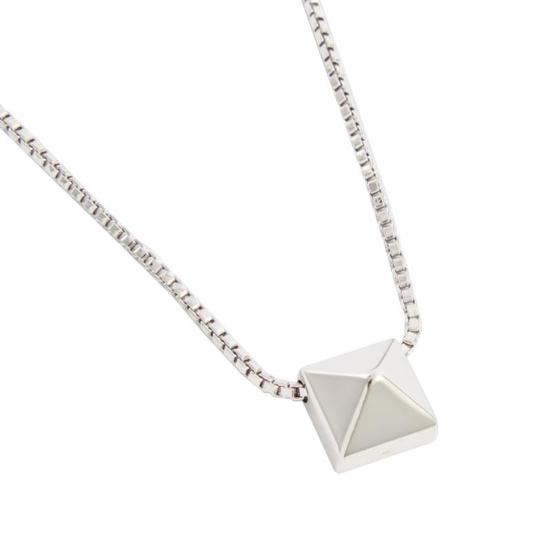 VALENTINO Rockstud Chain Necklace Unisex Silver-Tone Jewelry 3Y2J0P24MET 172
