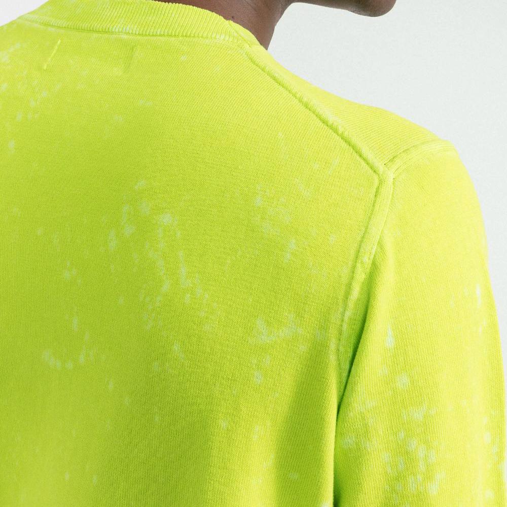 STONE ISLAND Tie-Dye Patch Crewneck Knit Sweater Lime 7615555D9 V0031