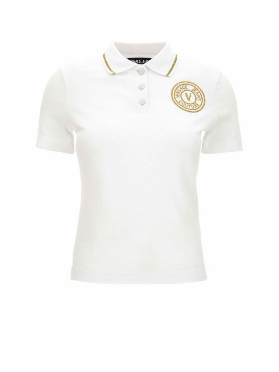 Versace V-Emblem Embroidered Polo Shirt 80HAGT02 CJ01T G03