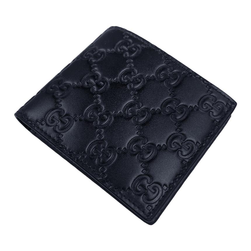 GUCCI Signature Guccissima Bifold Wallet Dark Navy 779836 CWC1N 4009