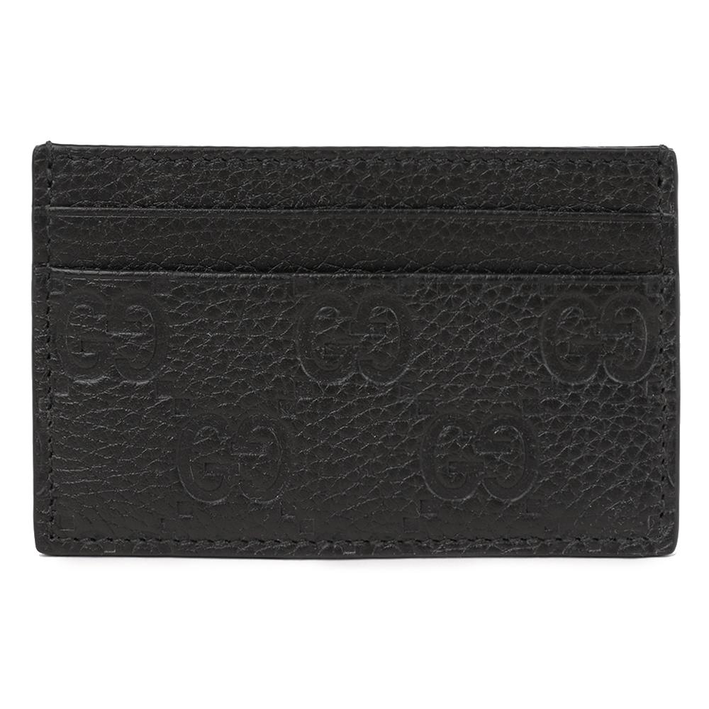 GUCCI Embossed GG Grain Leather Card Holder 835151 AAE51 1000
