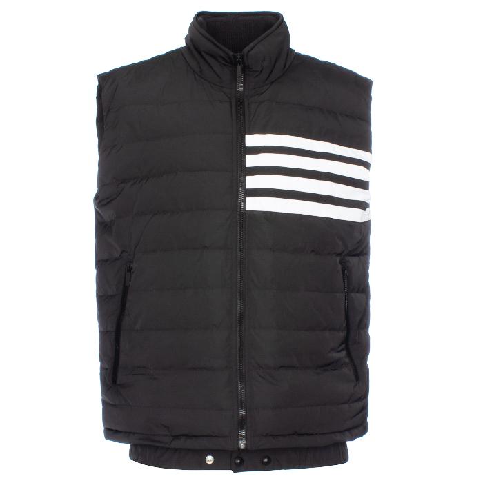 THOM BROWNE Men’s Diagonal Stripe Padded Vest Gray