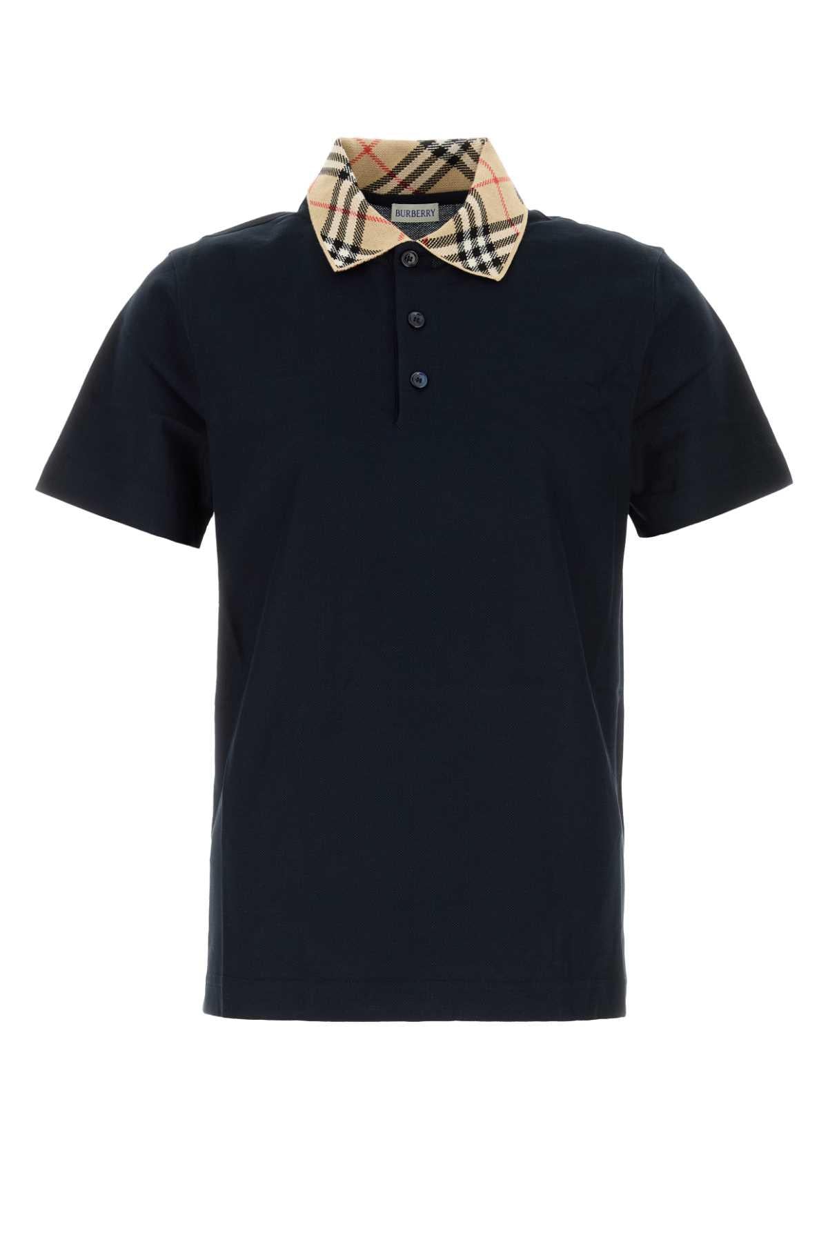 BURBERRY Short Sleeve Polo Shirt Black Cotton Men’s
