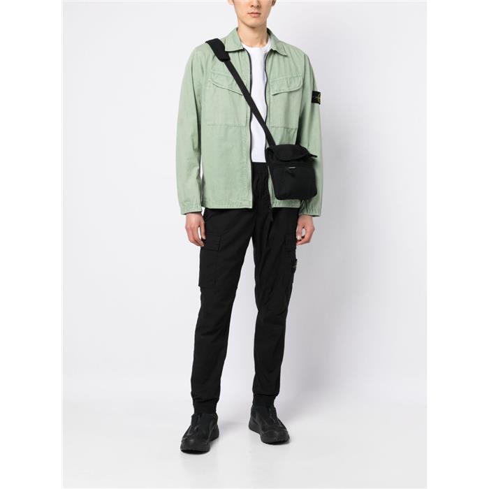 STONE ISLAND Stretch Classic Pants with Badge Patch Black Men