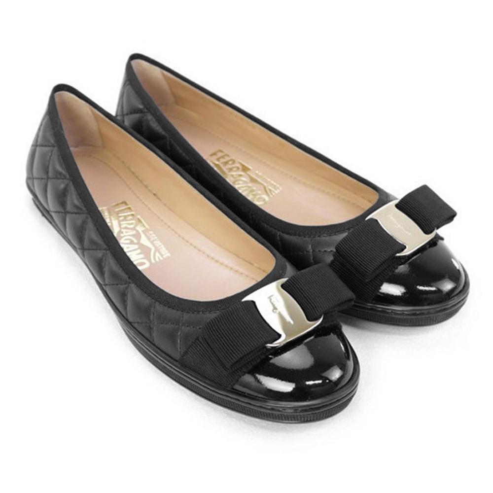 Ferragamo Black RUFINA Flat Shoes 0593405