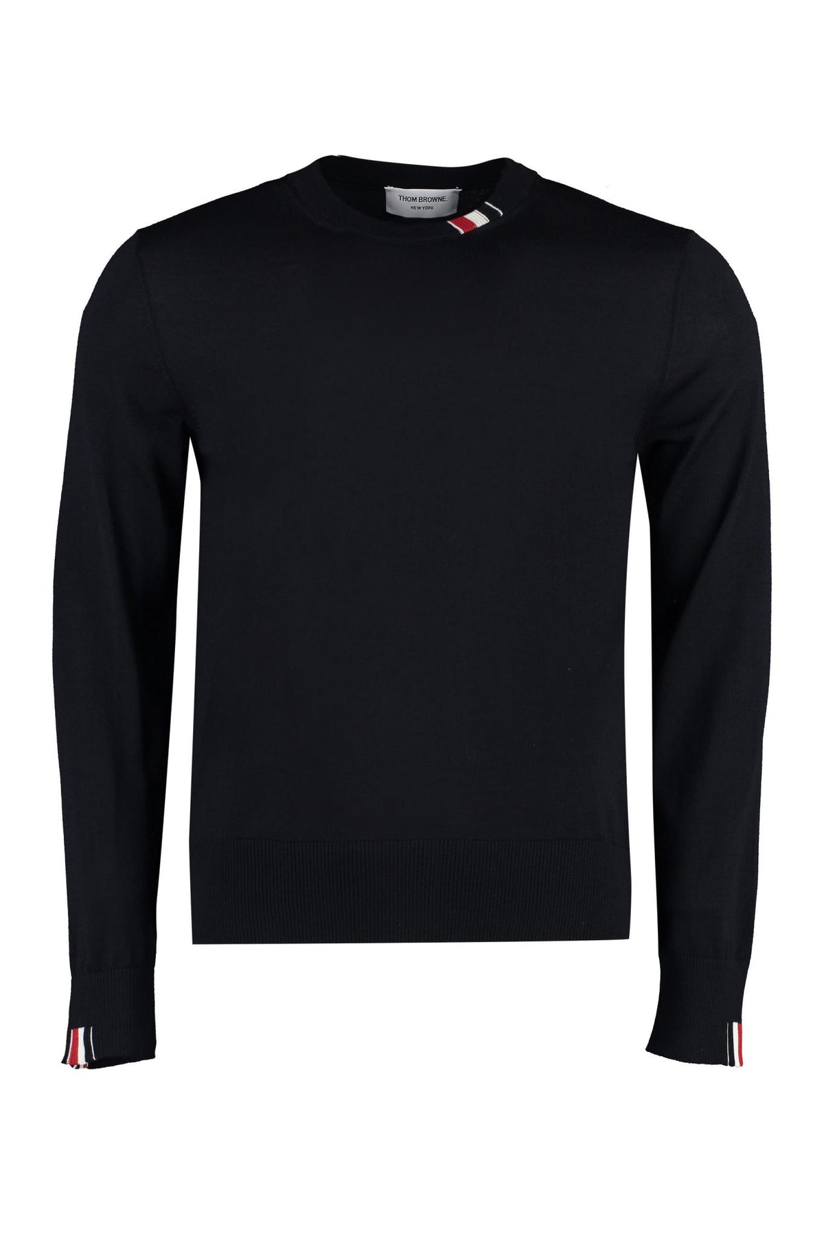 THOM BROWNE Navy Wool Turtleneck Knit Sweater for Men