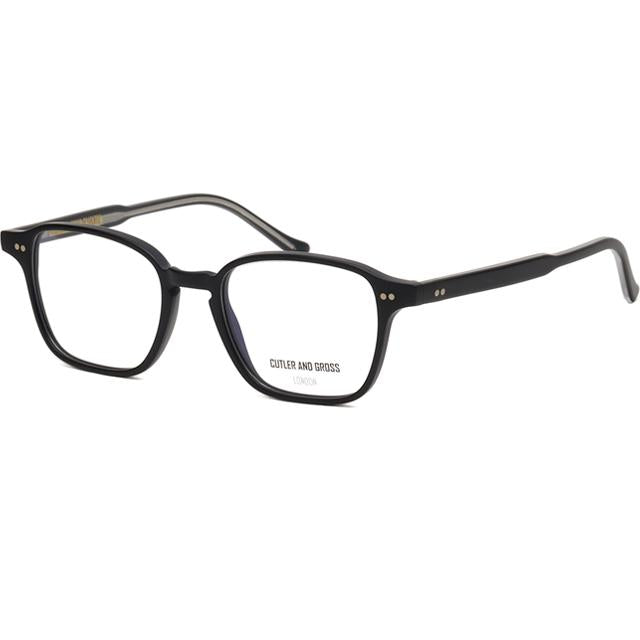 Cutler and Gross Matte Black Lightweight Acetate Eyeglass Frames Un CGOP1360 001