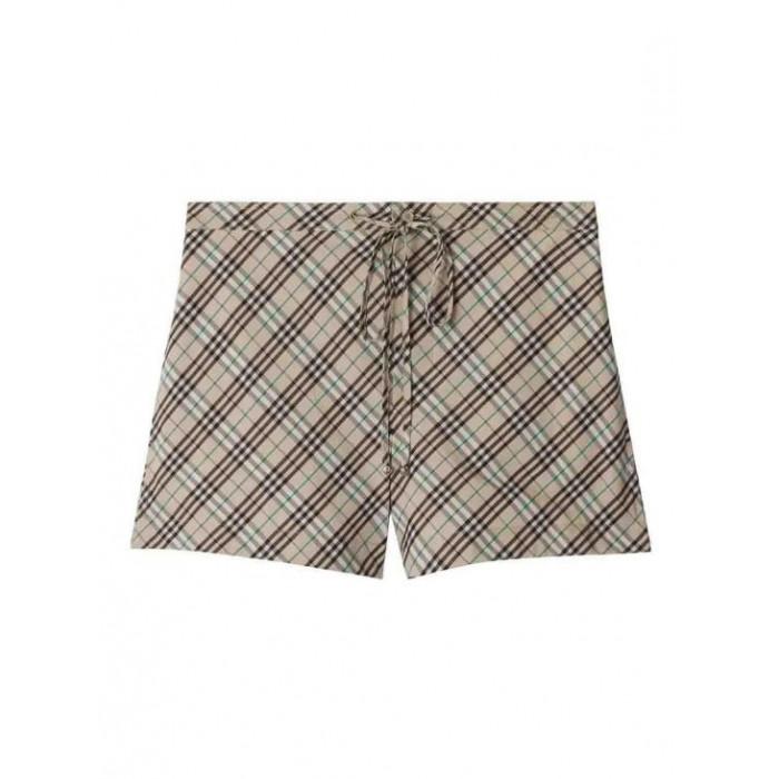 BURBERRY Check Cotton Pajama Shorts