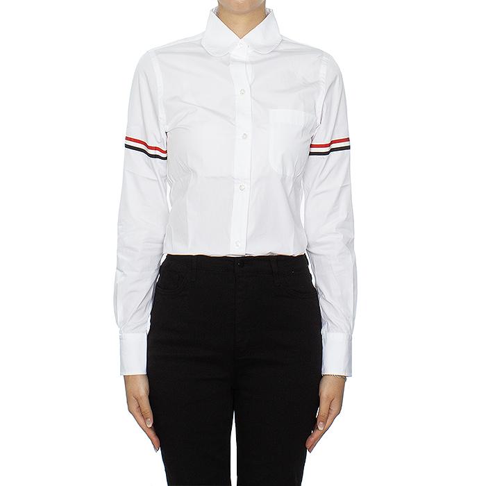 THOM BROWNE Poplin Armband Classic Round Collar Shirt