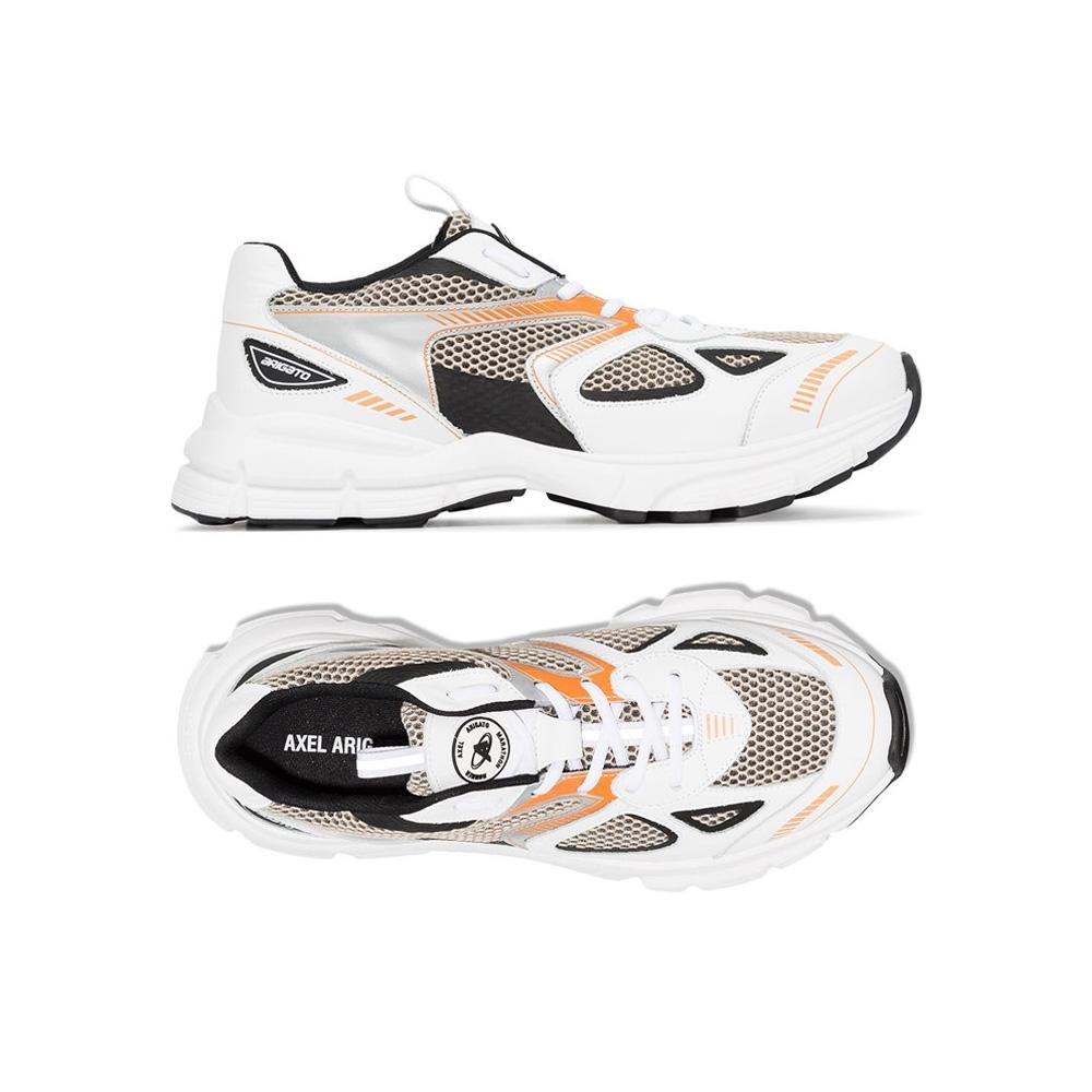 AXEL ARIGATO Marathon Runner Men's Low Top Sneakers White Black Orange 33013