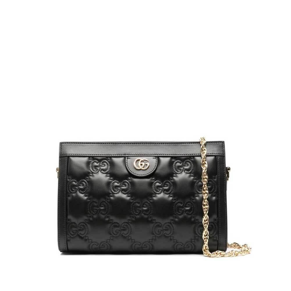 GUCCI GG Marmont Matelassé Small Leather Shoulder Bag Black