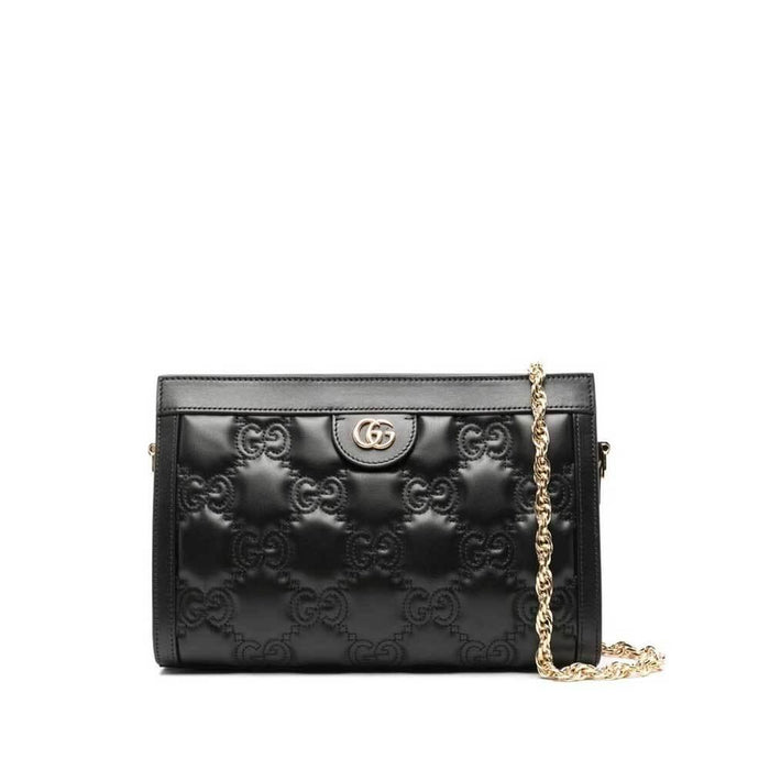 GUCCI GG Marmont Matelassé Small Leather Shoulder Bag Black