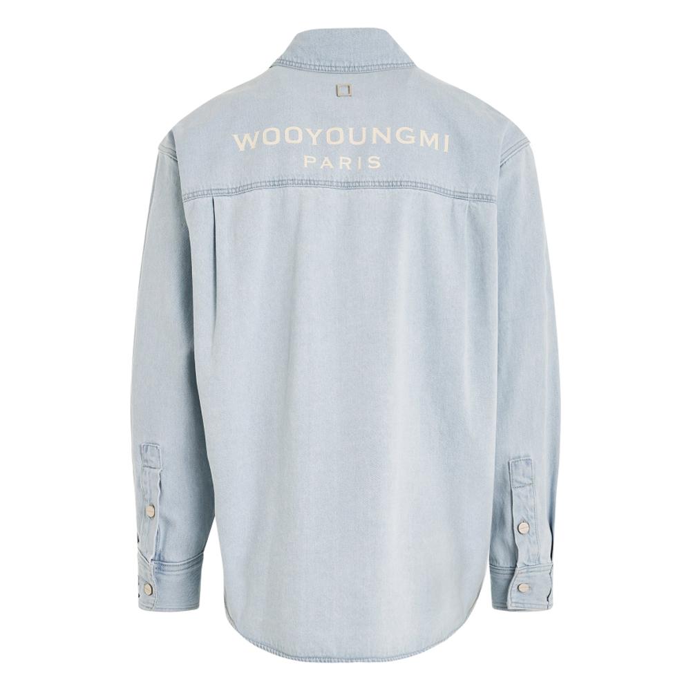 WOOYOUNGMI Light Blue Back Logo Denim Long Sleeve Shirt