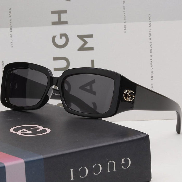 GUCCI Black Acetate Square Sunglasses Unisex