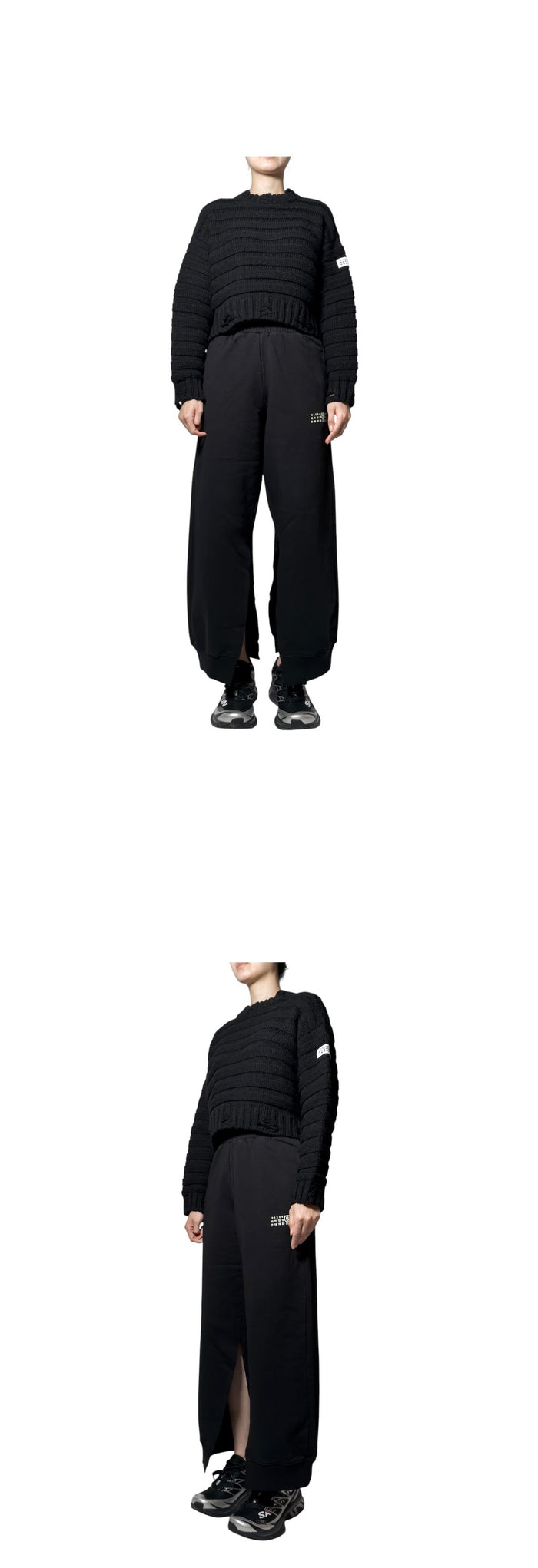 MM6 printed wide-leg cut sweatpants black