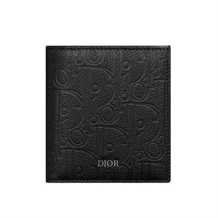 DIOR Vertical Bifold Wallet Black Leather Men’s