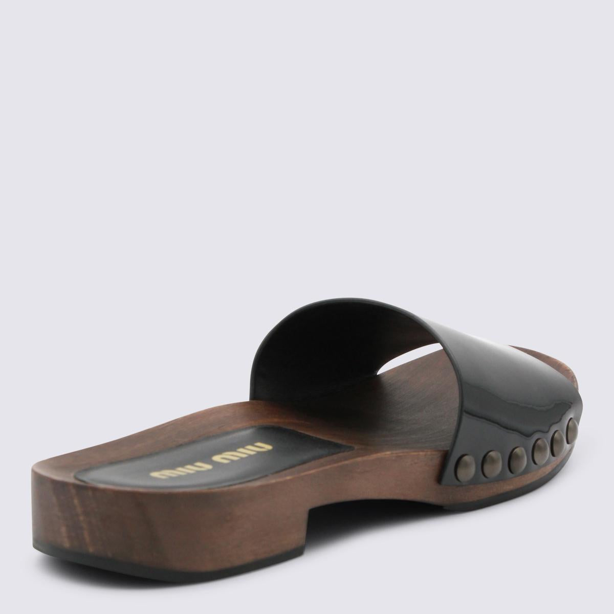 Miu Miu Black Leather Sandals