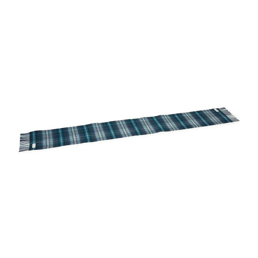Johnstons of Elgin Soft Blur Check Cashmere Scarf Unisex RU7632 BLUE