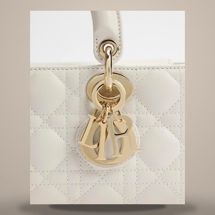 DIOR Lady D-Joy Small Bag Latte Cannage Lambskin Shoulder Bag