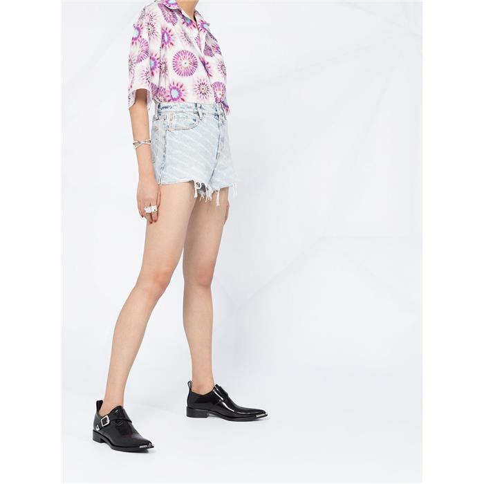 ALEXANDER WANG All Over Logo Denim Short Pants 4DC2204781270