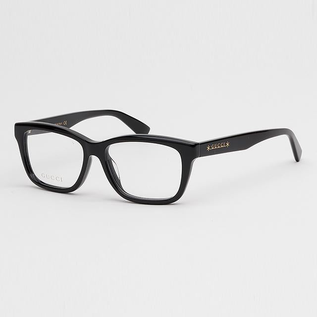 GUCCI Black Acetate Square Eyeglass Frames Asian Fit Unisex