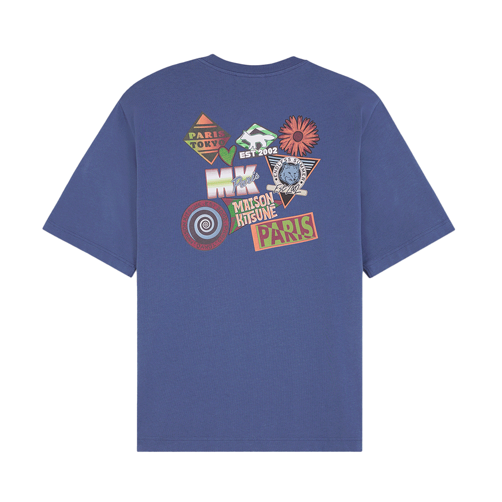 Maison Kitsune Surf Collage Graphic Short Sleeve T-Shirt Men MM00116 KJ0119 P433