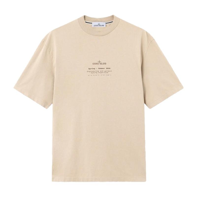 STONE ISLAND Organic Cotton Short Sleeve T-Shirt Men's White