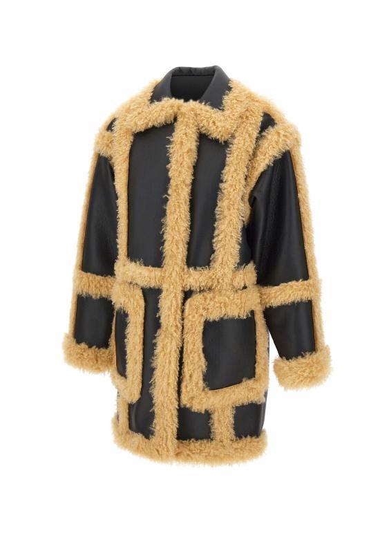 STAND STUDIO Brown Shearling Mouton Jacket for Women 66351915389890