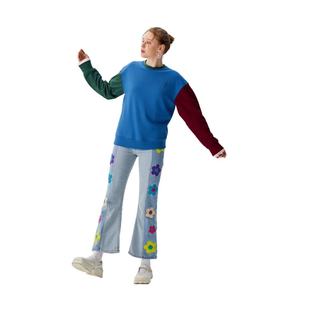 JW ANDERSON Unisex Colorblock Blue Sweatshirt JW0075PG0567 739