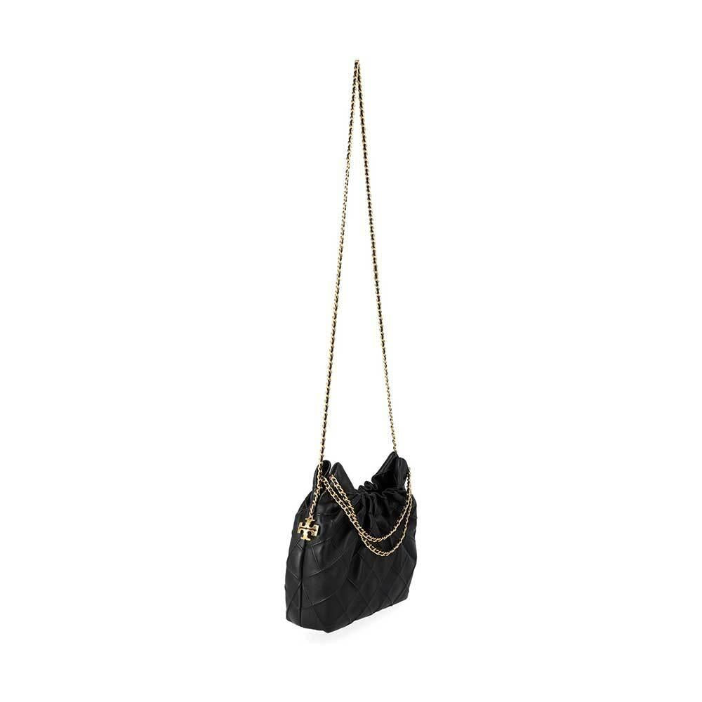 Tory Burch Fleming Mini Hobo Bag Black Leather Shoulder Bag 162451 001