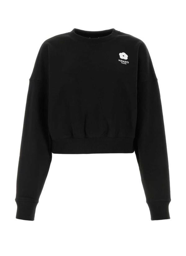 KENZO Bok 20 Flower Embroidered Cropped Sweatshirt FE6 2SW166 4MI 99J