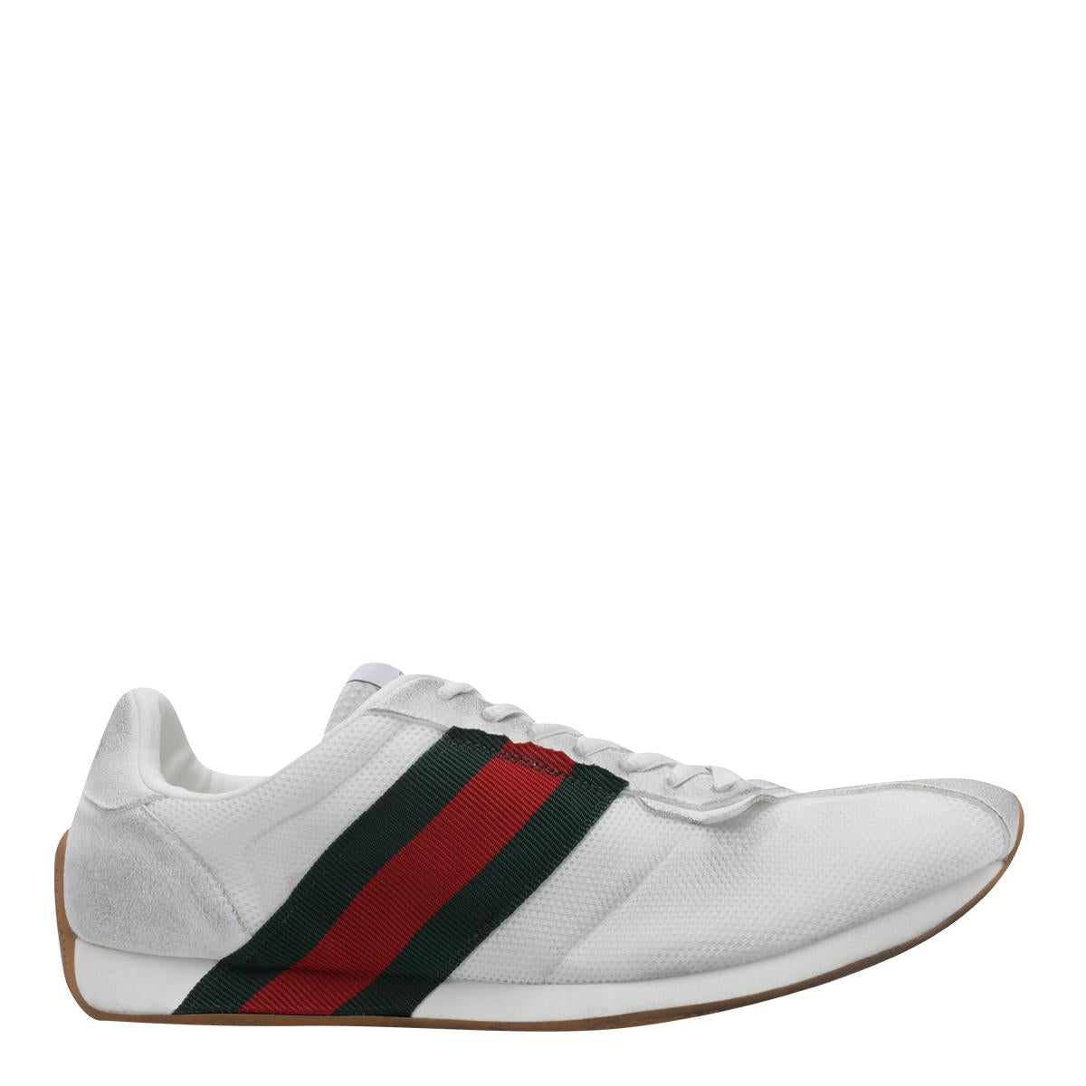 GUCCI White Leather Low-Top Sneakers