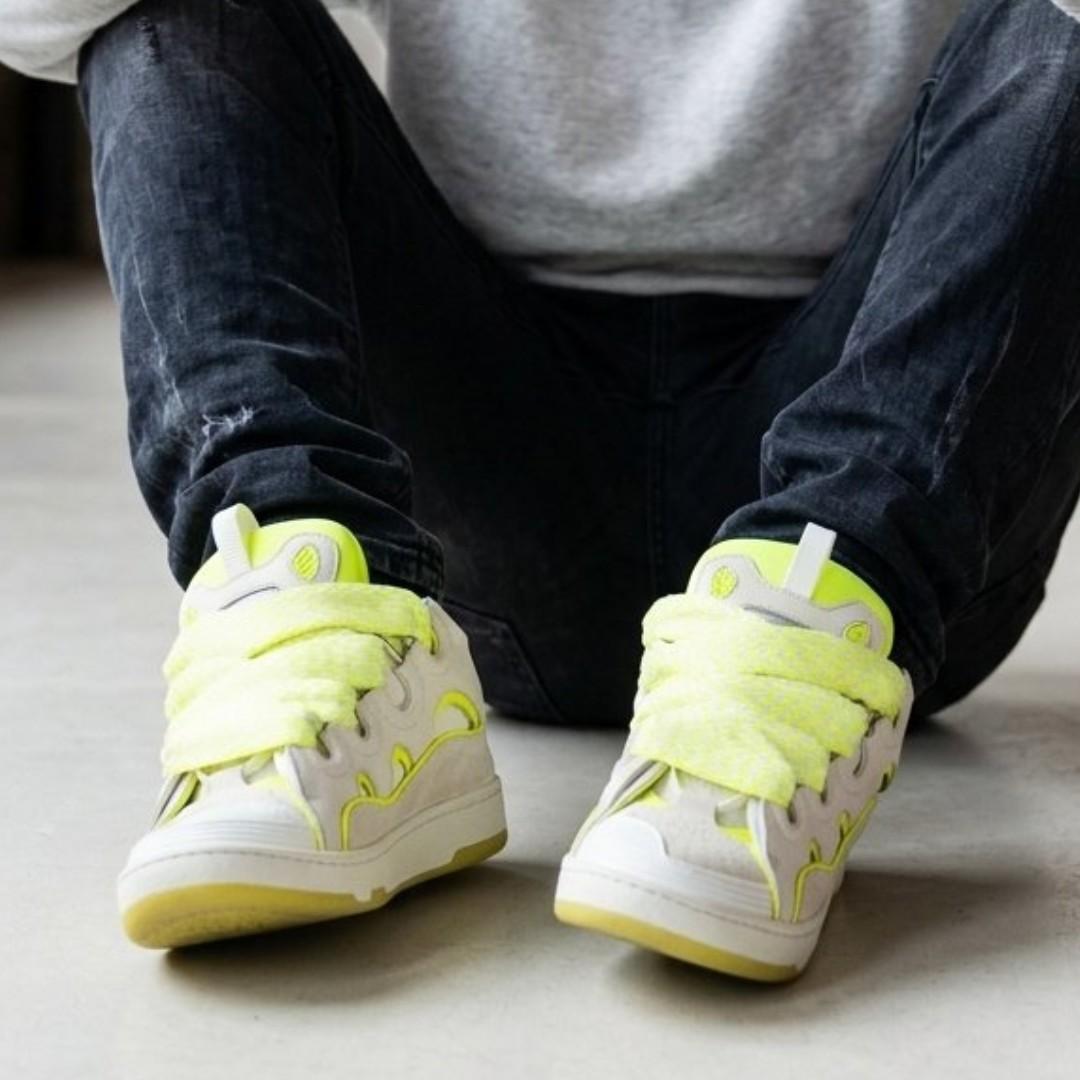 Lanvin Curve Sneakers Men Yellow Low-Top FMSKRK11 DRAPP23