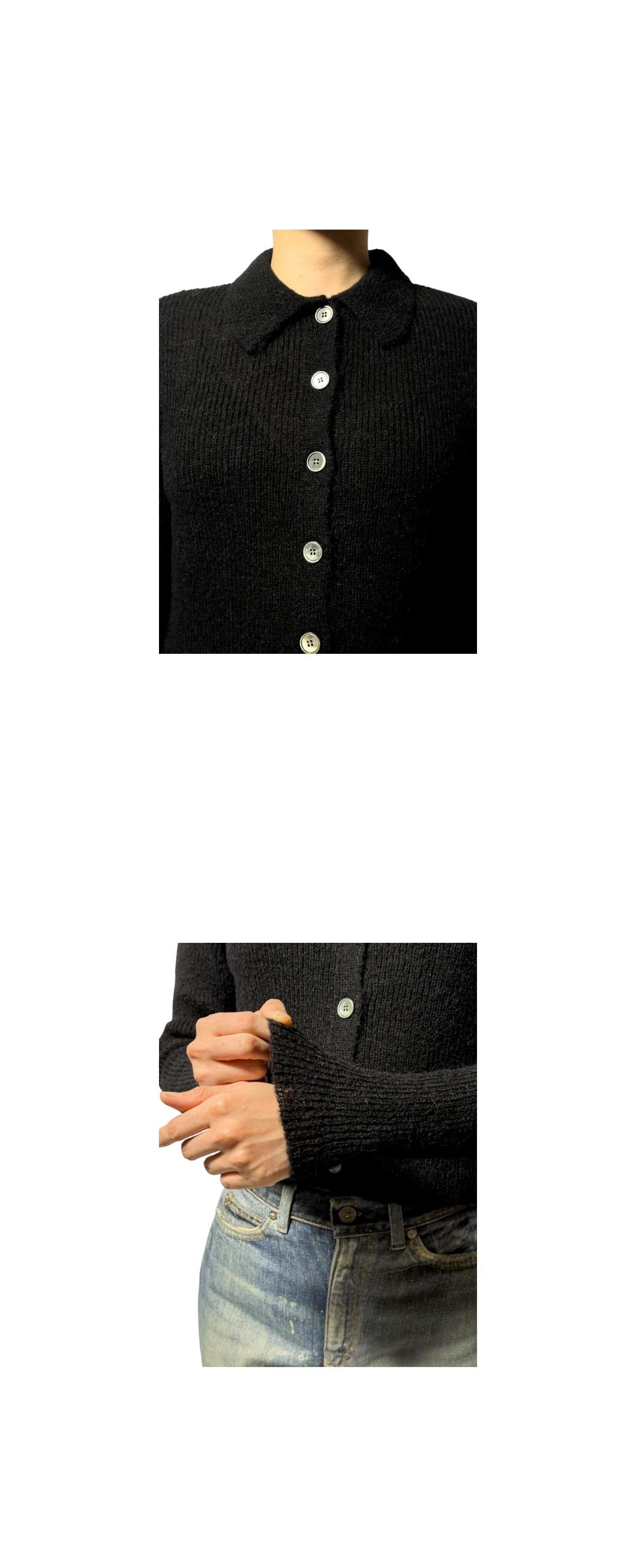 OUR LEGACY Black Fuzzy Alpaca Knit Cardigan