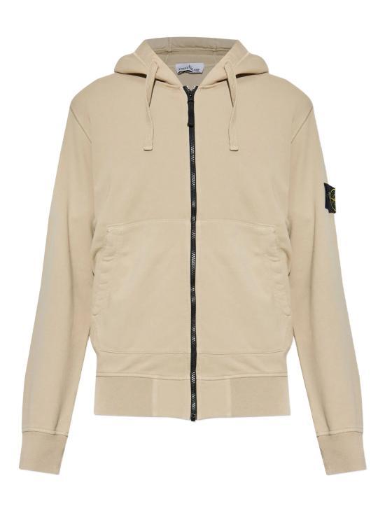 STONE ISLAND Organic Cotton Fleece Regular Fit Zip Hoodie Sweatshirt