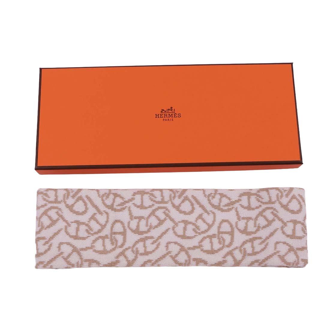 HERMES Giovanna Headband Ecru Beige Bleu Noir
