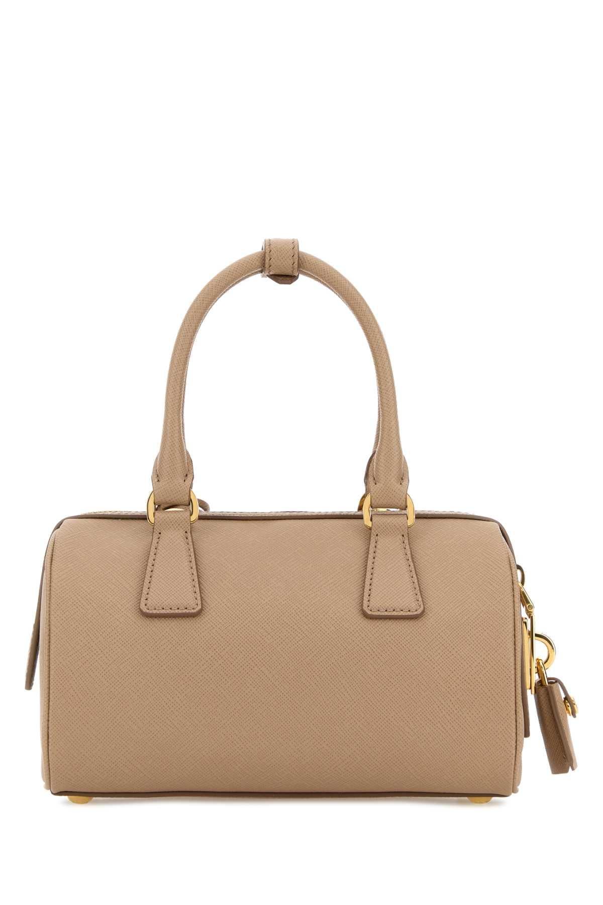 PRADA Black Leather Structured Tote Bag