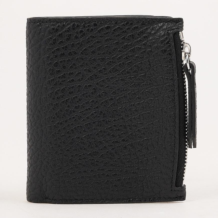 Maison Margiela Unisex Leather Flap Bifold Wallet Black
