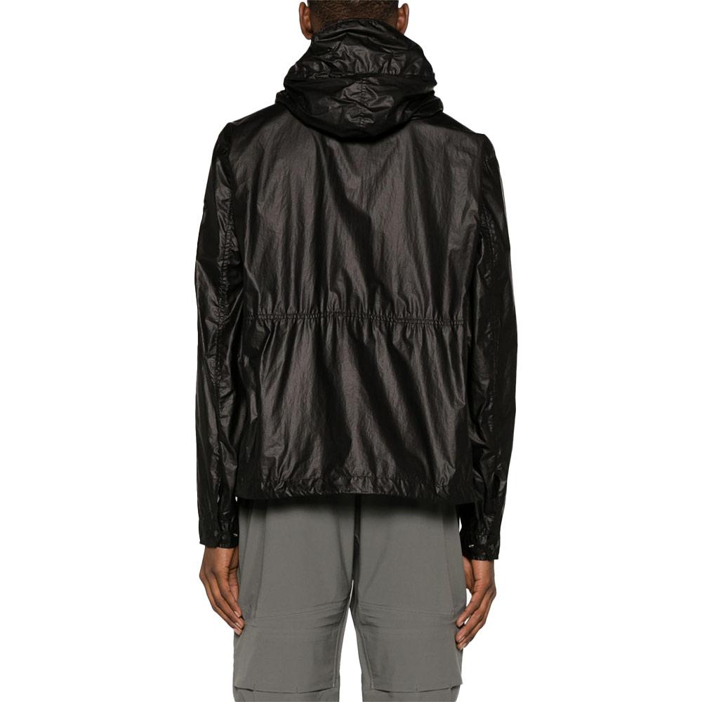 CP Company Black Nylon Hooded Jacket for Men
