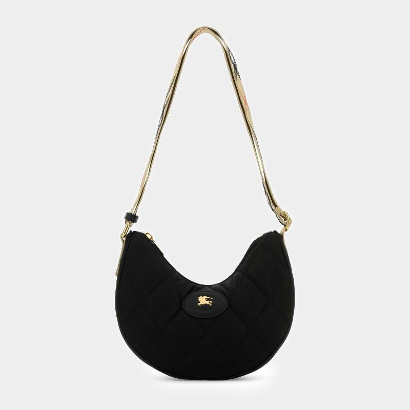 BURBERRY Horseshoe Crescent Crossbody Bag Black