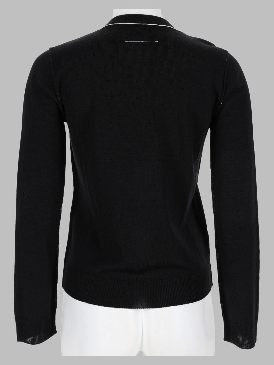 Maison Margiela Wool Blend Black Button-Up Cardigan