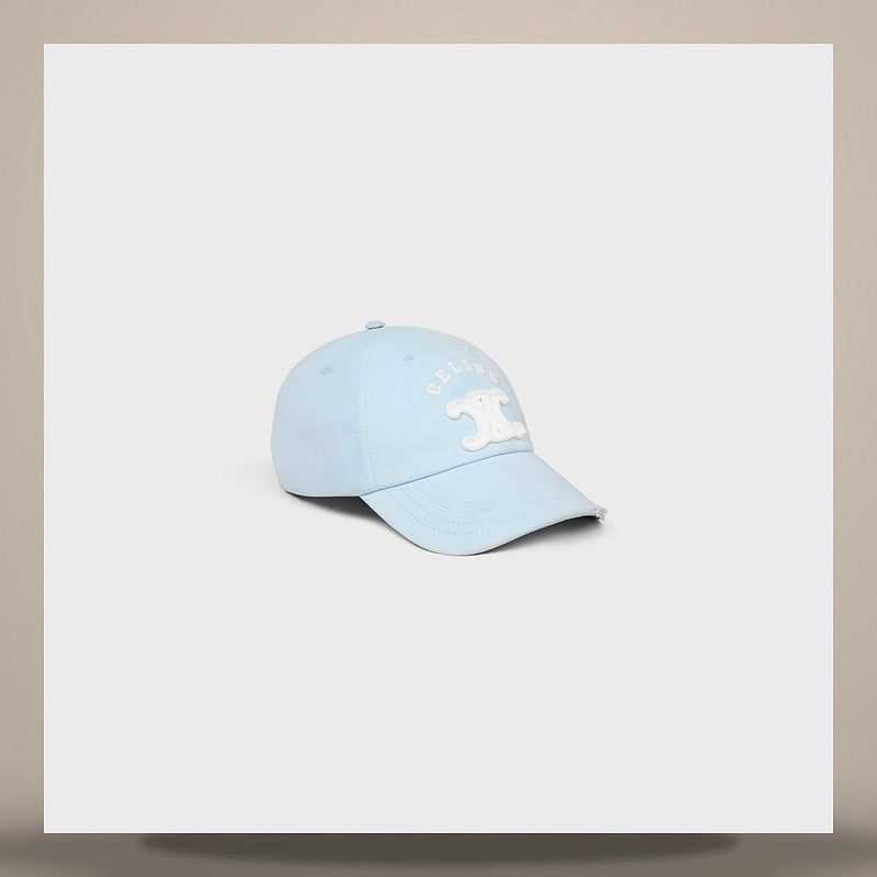 CELINE Vivienne Cap Light Cotton Gabardine Faded Blue Cap