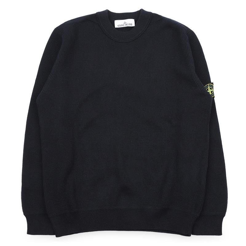 STONE ISLAND Navy Patch Crewneck Knit Sweater for Men L1S15 5100154 S00D8 V0020