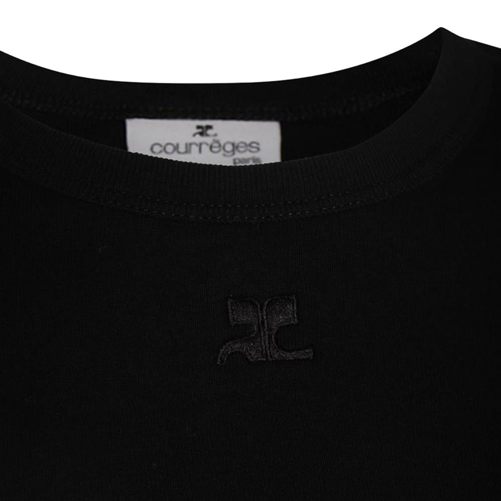 courreges Logo Embroidered Contrast T-Shirt Black 125JTS017JS0203 9999